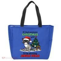 Grumpy Christmas Cat Christmas Jingle Bells Holiday Gift Tote Bag thumb 0