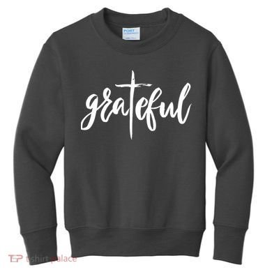 Grateful Cross Christianity Kids Sweatshirt