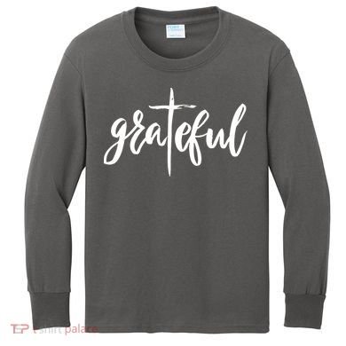 Grateful Cross Christianity Kids Long Sleeve Shirt