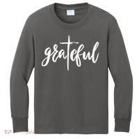 Grateful Cross Christianity Kids Long Sleeve Shirt thumb 0