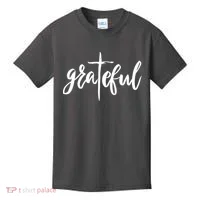 Grateful Cross Christianity Kids T-Shirt thumb 0