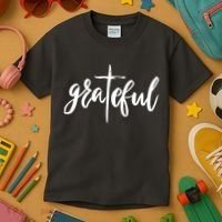 Grateful Cross Christianity Kids T-Shirt thumb 3