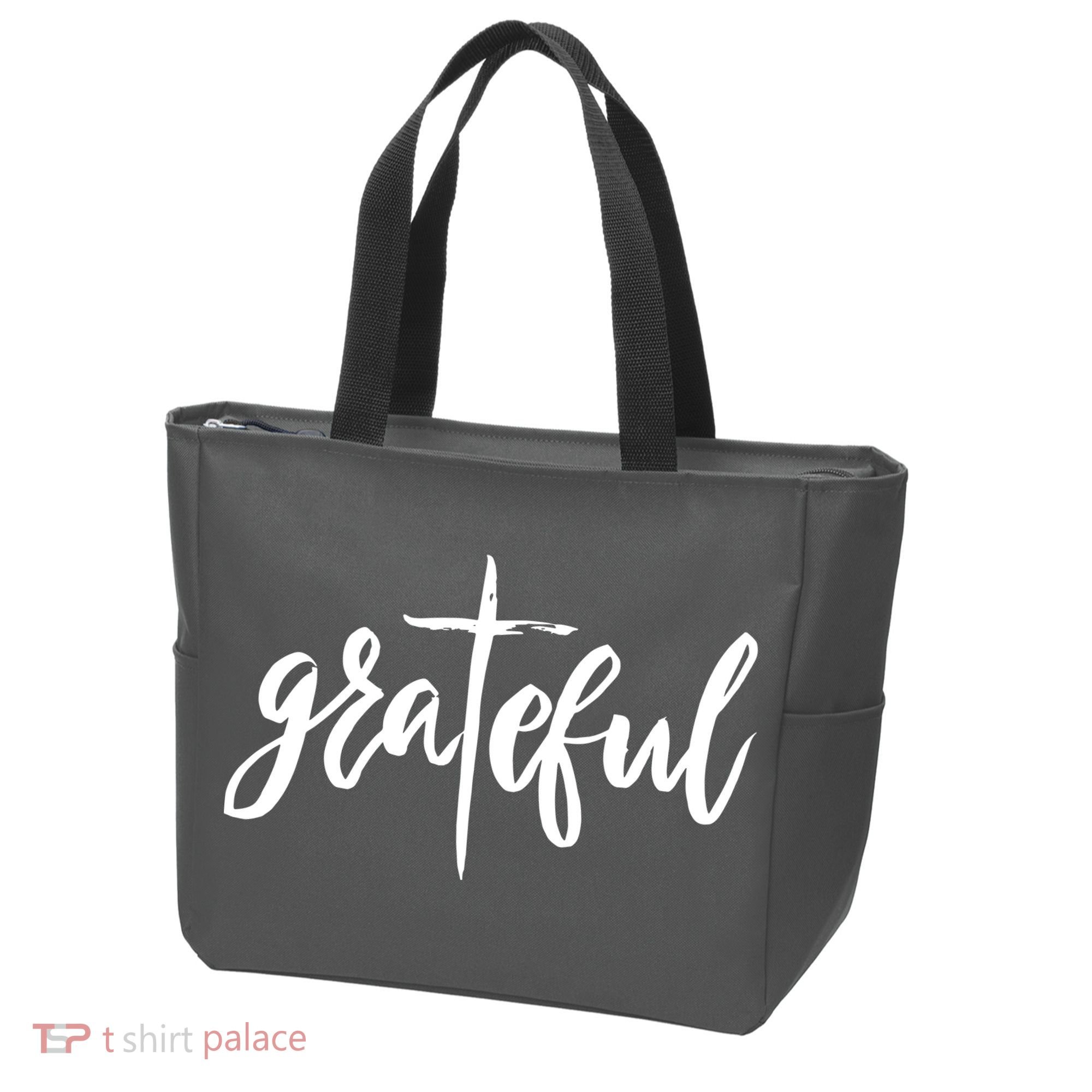 Grateful Cross Christianity Tote Bag