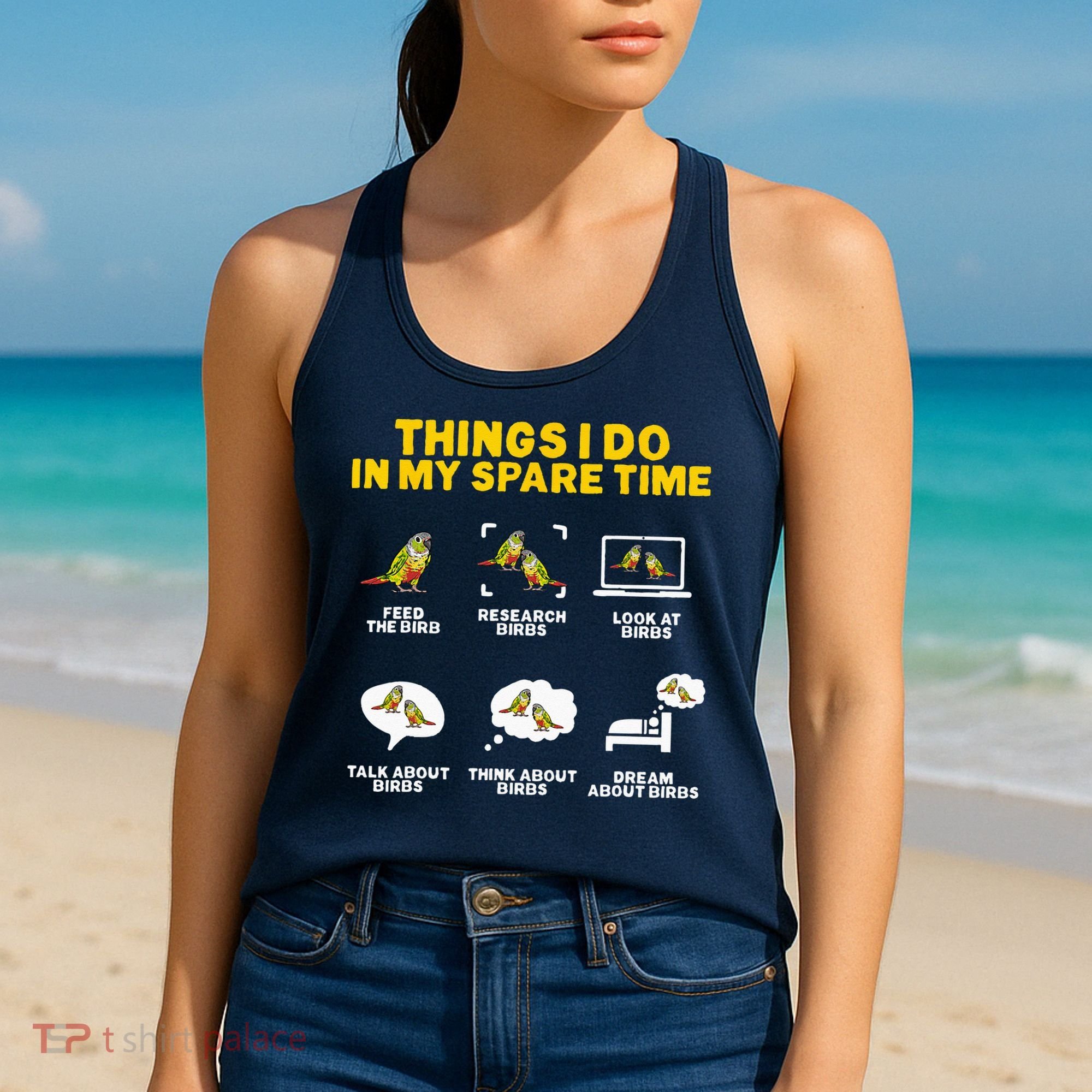 Green Cheek Conure Things I Do In My Spare Time Bird Conure Women's Tank Top