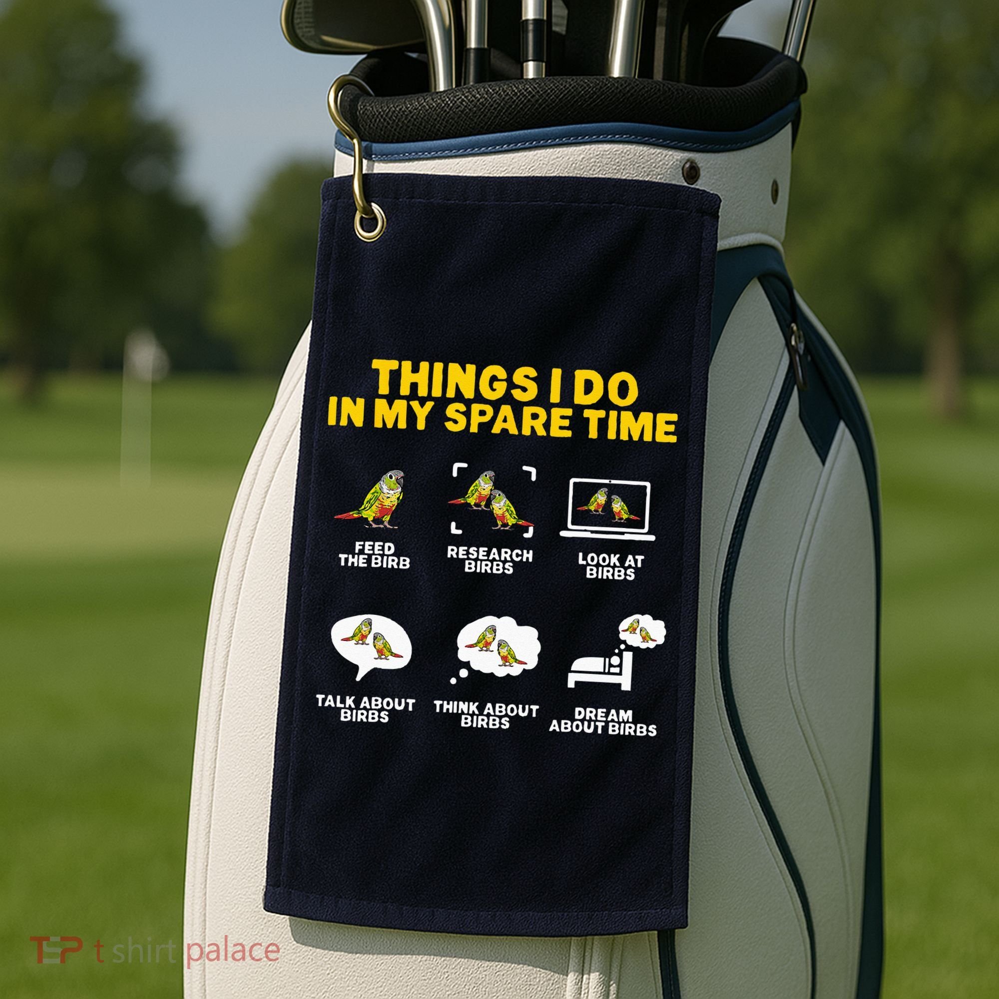Green Cheek Conure Things I Do In My Spare Time Bird Conure Golf Towel
