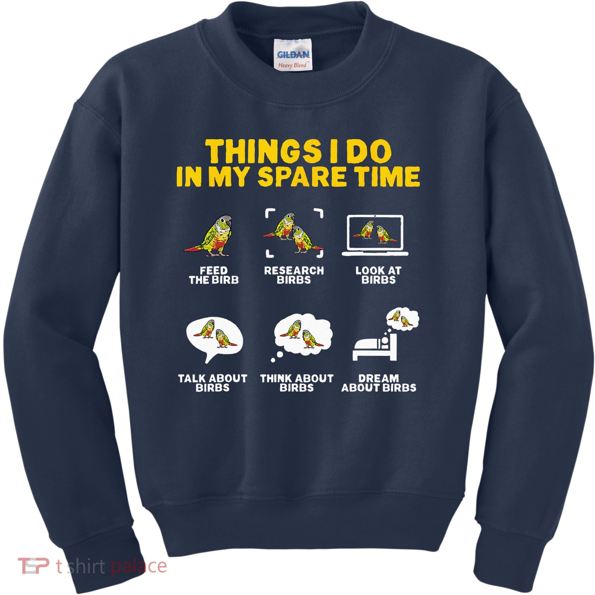 Green Cheek Conure Things I Do In My Spare Time Bird Conure Kids Sweatshirt