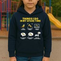 Green Cheek Conure Things I Do In My Spare Time Bird Conure Kids Hoodie thumb 3