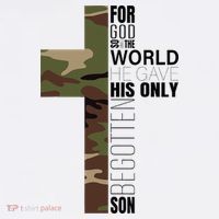 Green Camo Christian Cross Gifts John 316 Bible Verse T-Shirt thumb 7