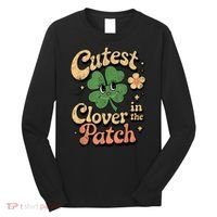 Girl Cutest Clover In The Patch Baby St Patricks Day Gift Long Sleeve Shirt thumb 0
