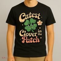 Girl Cutest Clover In The Patch Baby St Patricks Day Gift T-Shirt thumb 3