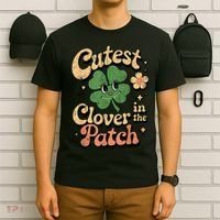 Girl Cutest Clover In The Patch Baby St Patricks Day Gift T-Shirt thumb 6