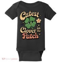 Girl Cutest Clover In The Patch Baby St Patricks Day Gift Baby Bodysuit thumb 0