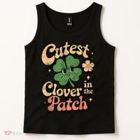 Girl Cutest Clover In The Patch Baby St Patricks Day Gift Tank Top thumb 2