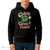 Girl Cutest Clover In The Patch Baby St Patricks Day Gift Kids Hoodie thumb 4