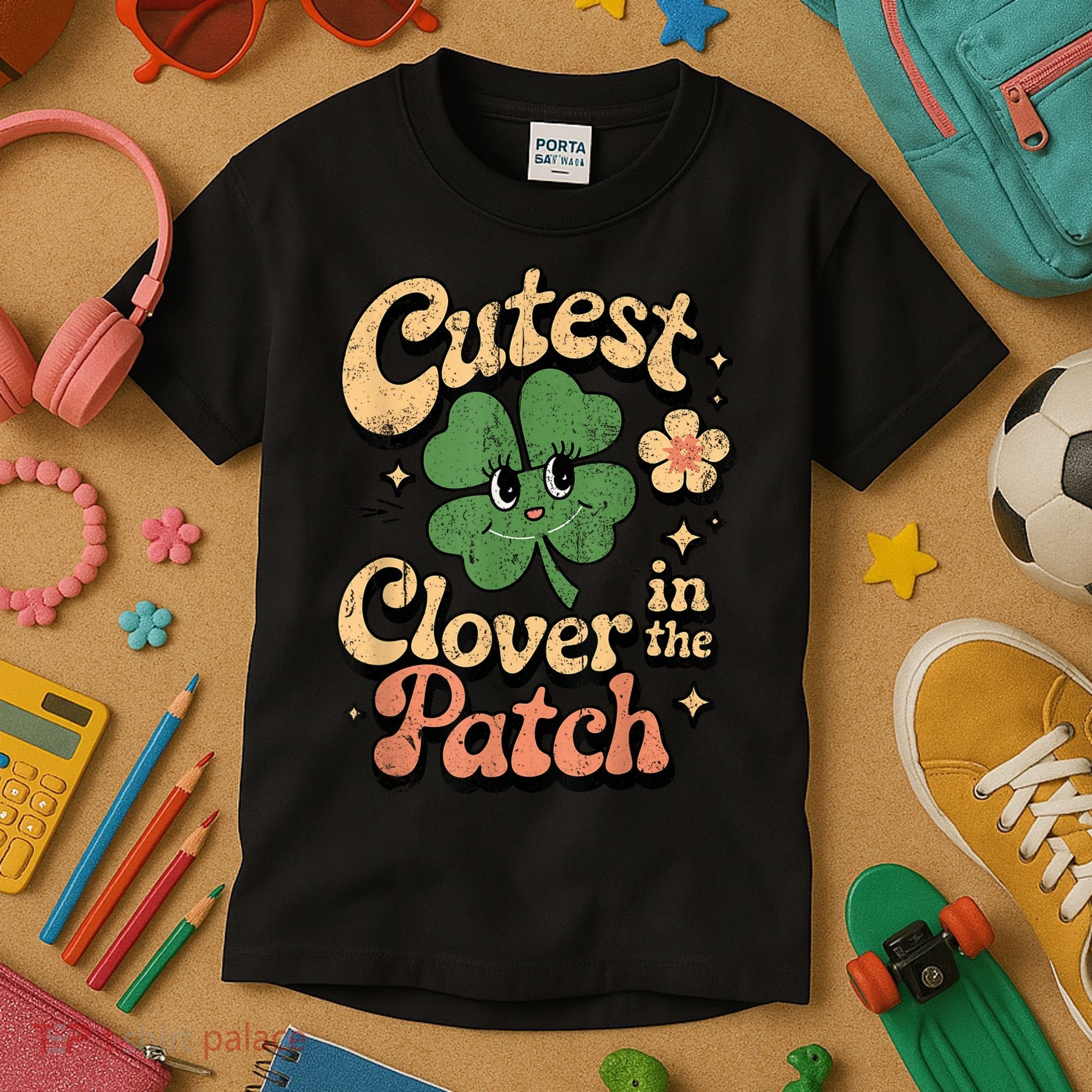 Girl Cutest Clover In The Patch Baby St Patricks Day Gift Kids T-Shirt