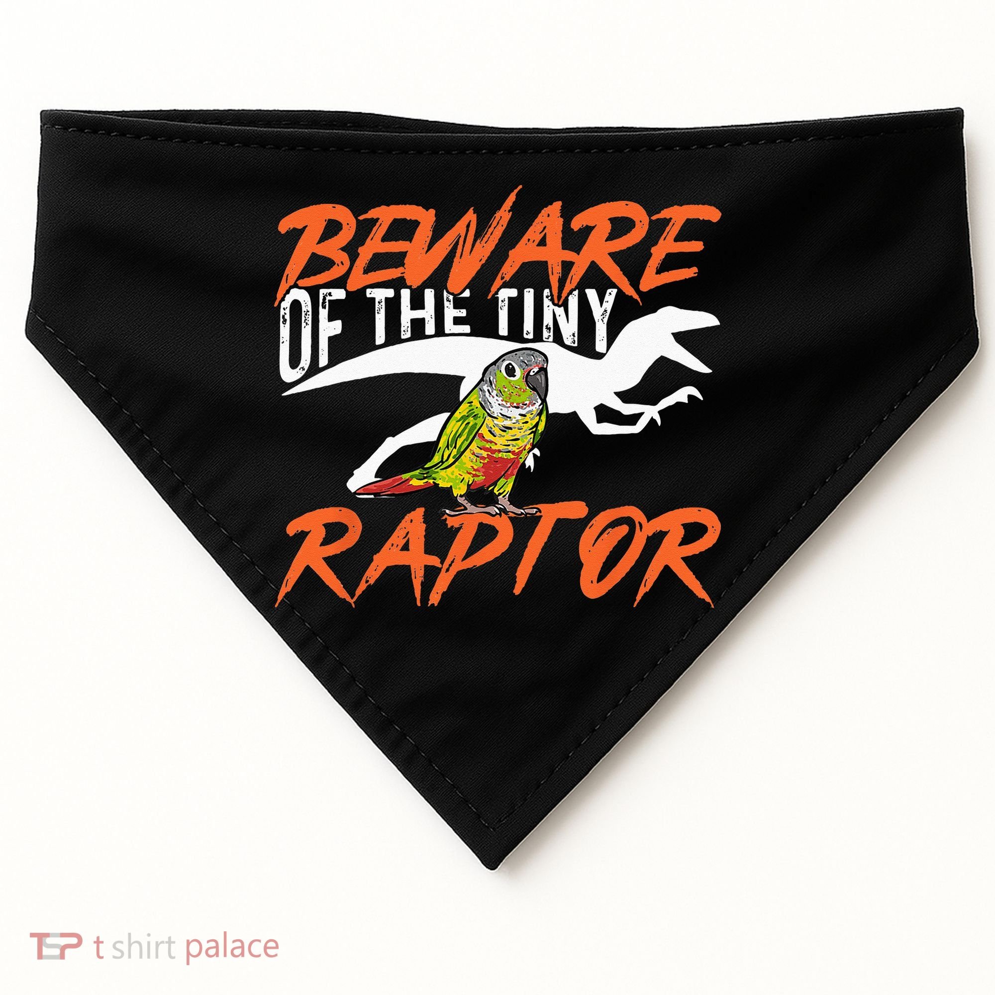 Green Cheek Conure Beware Of The Tiny Raptor Bird Conure USA-Made Doggie Bandana