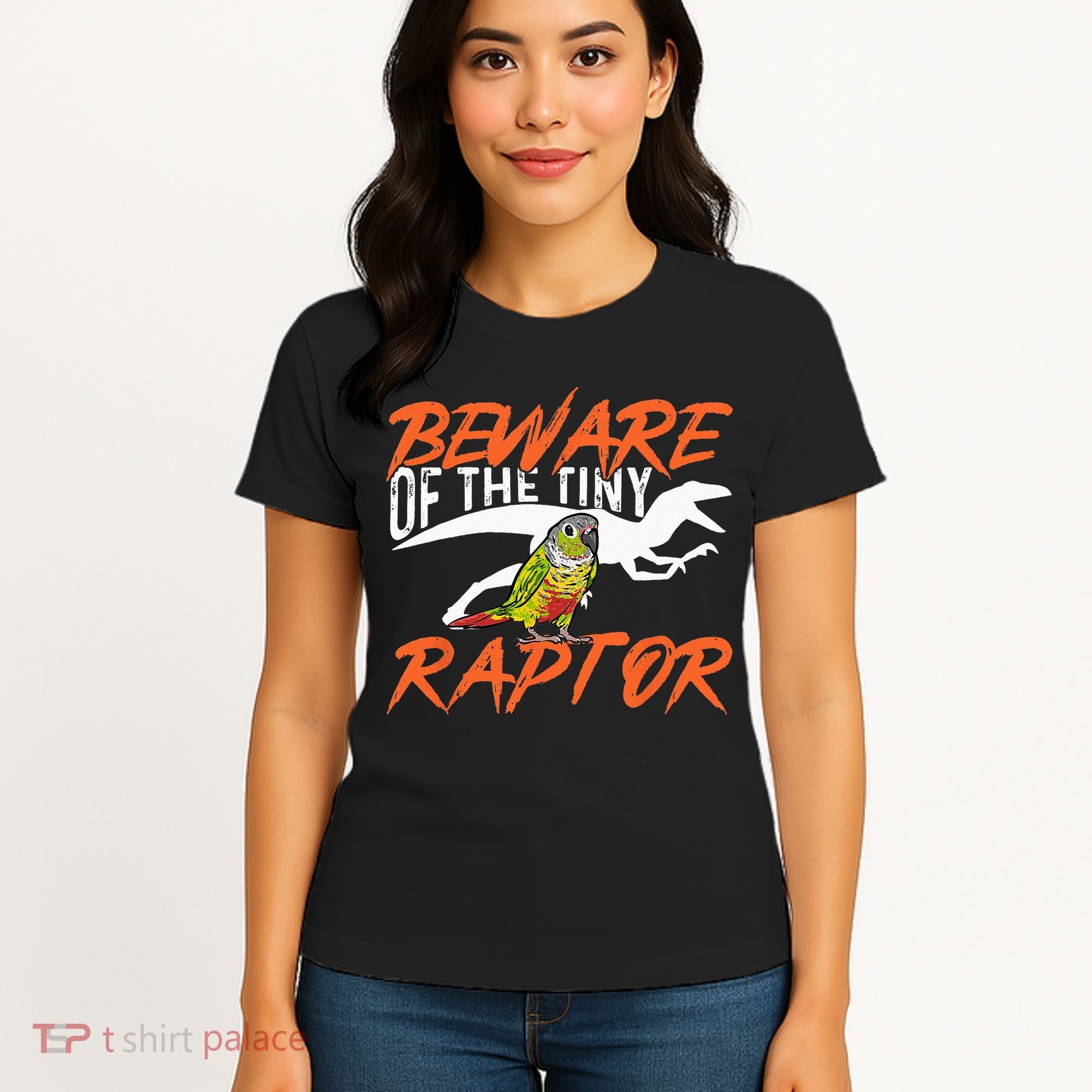 Green Cheek Conure Beware Of The Tiny Raptor Bird Conure Women's T-Shirt