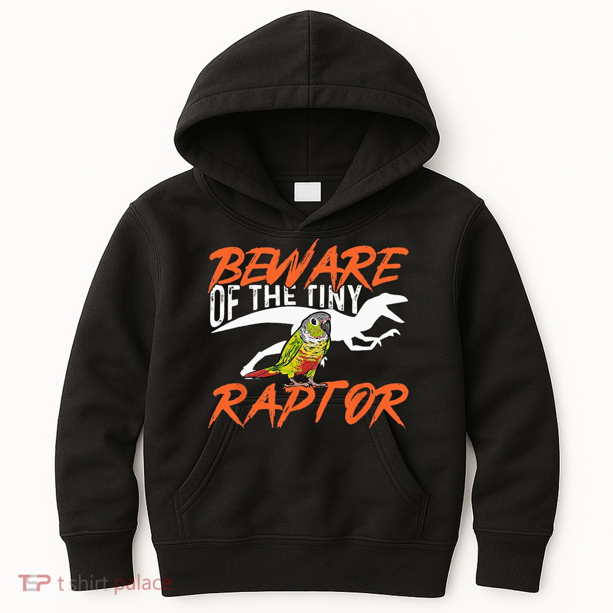 Green Cheek Conure Beware Of The Tiny Raptor Bird Conure Kids Hoodie