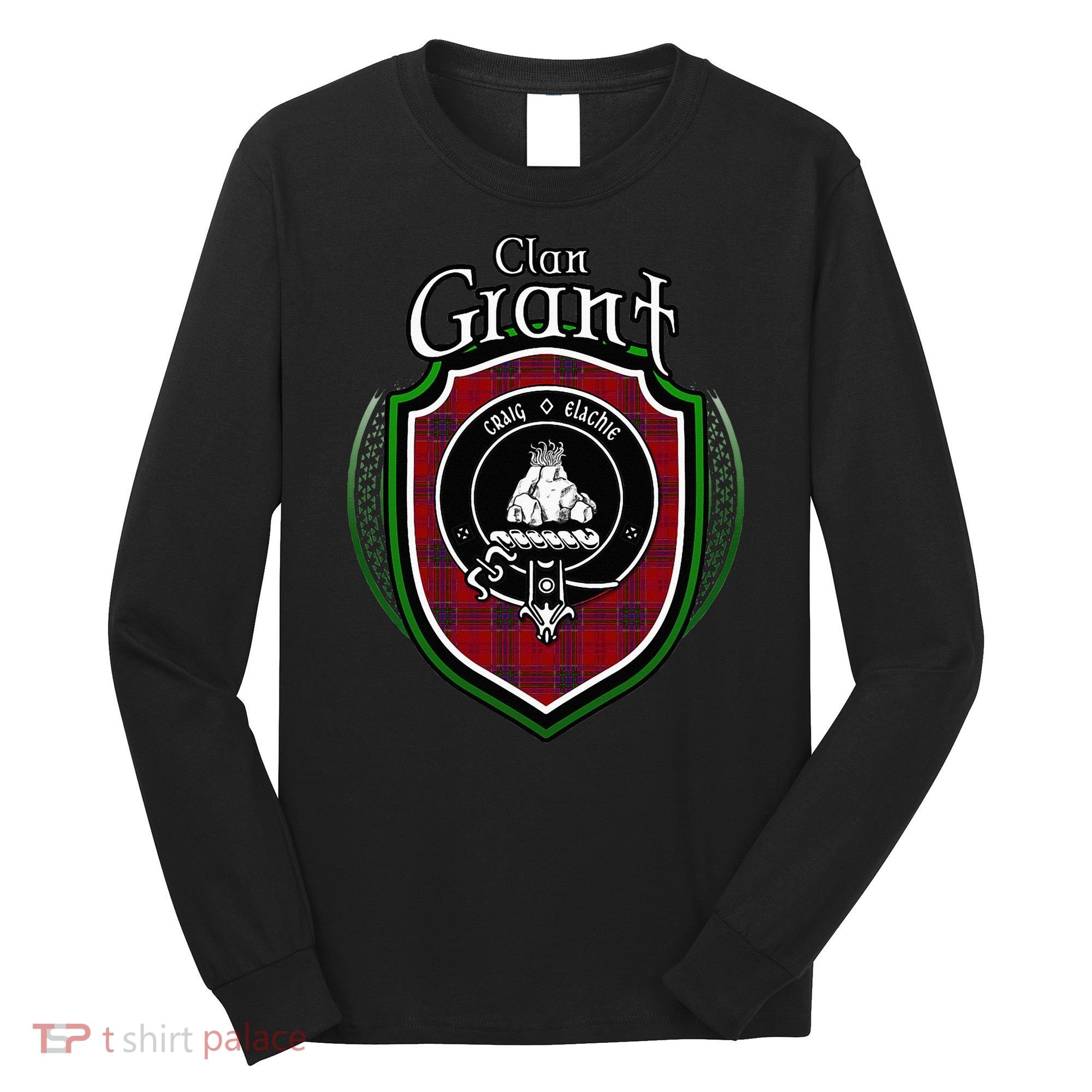 Grant Clan Crest Scottish Clan Grant Family Crest Badge Long Sleeve Shirt