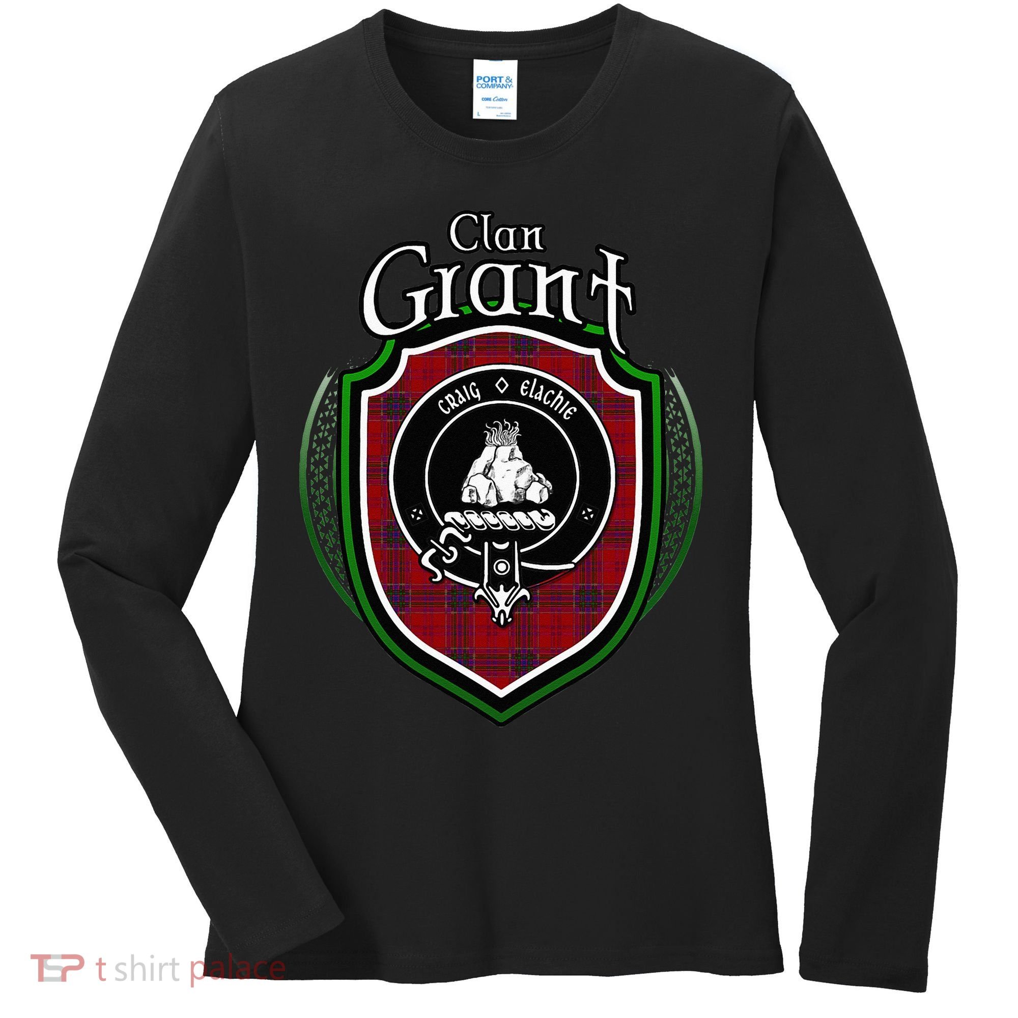 Grant Clan Crest Scottish Clan Grant Family Crest Badge Women's Long Sleeve Shirt