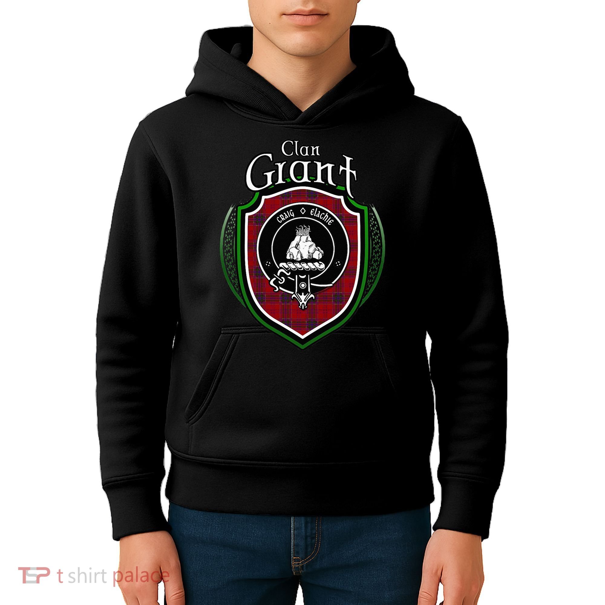 Grant Clan Crest Scottish Clan Grant Family Crest Badge Kids Hoodie
