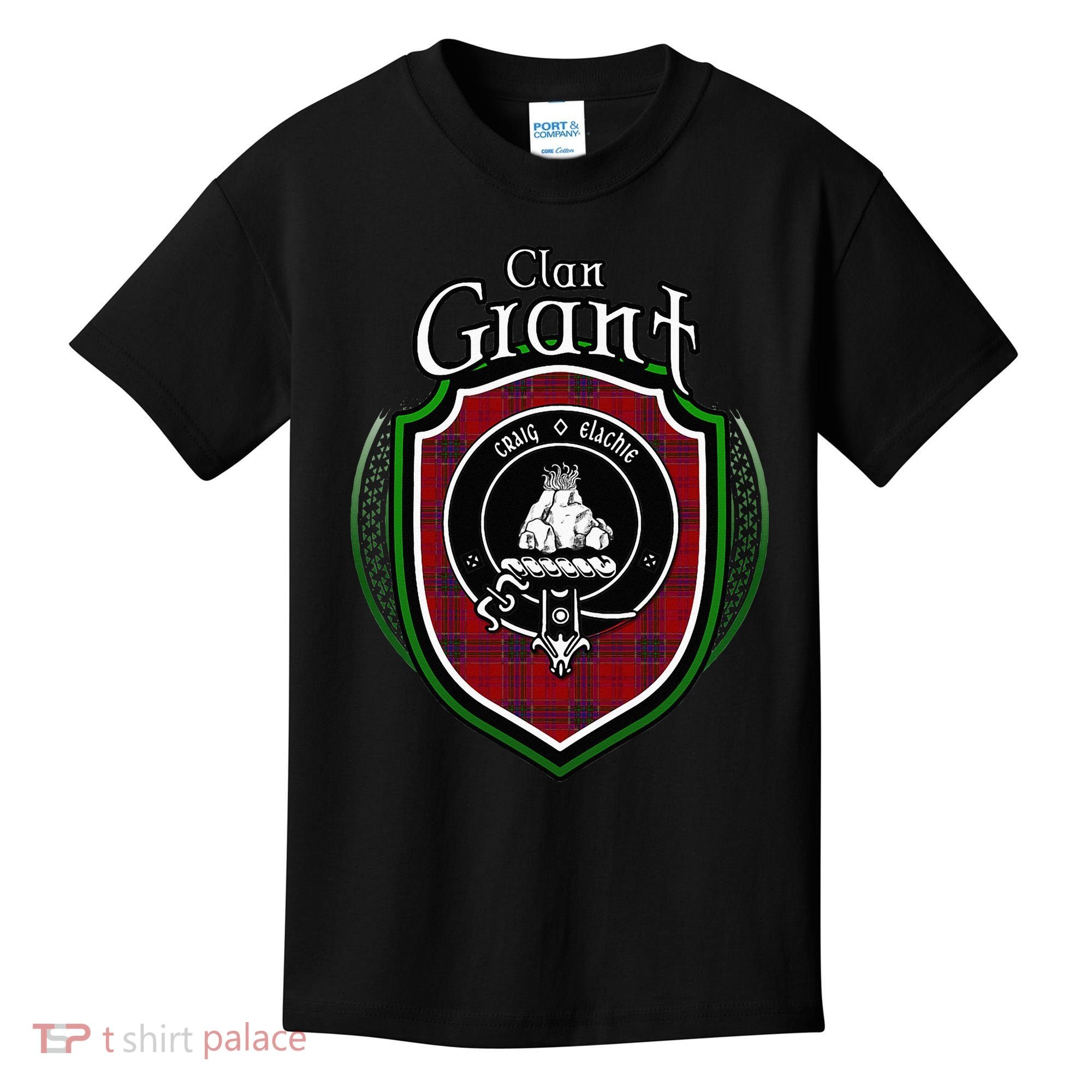 Grant Clan Crest Scottish Clan Grant Family Crest Badge Kids T-Shirt