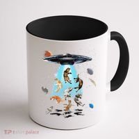 Galaxy Cat Cat UFO Funny Cat Cat Graphic Cat Owner Coffee Mug thumb 1