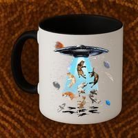 Galaxy Cat Cat UFO Funny Cat Cat Graphic Cat Owner Coffee Mug thumb 2