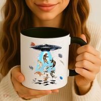 Galaxy Cat Cat UFO Funny Cat Cat Graphic Cat Owner Coffee Mug thumb 3