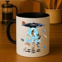 Galaxy Cat Cat UFO Funny Cat Cat Graphic Cat Owner Coffee Mug thumb 4