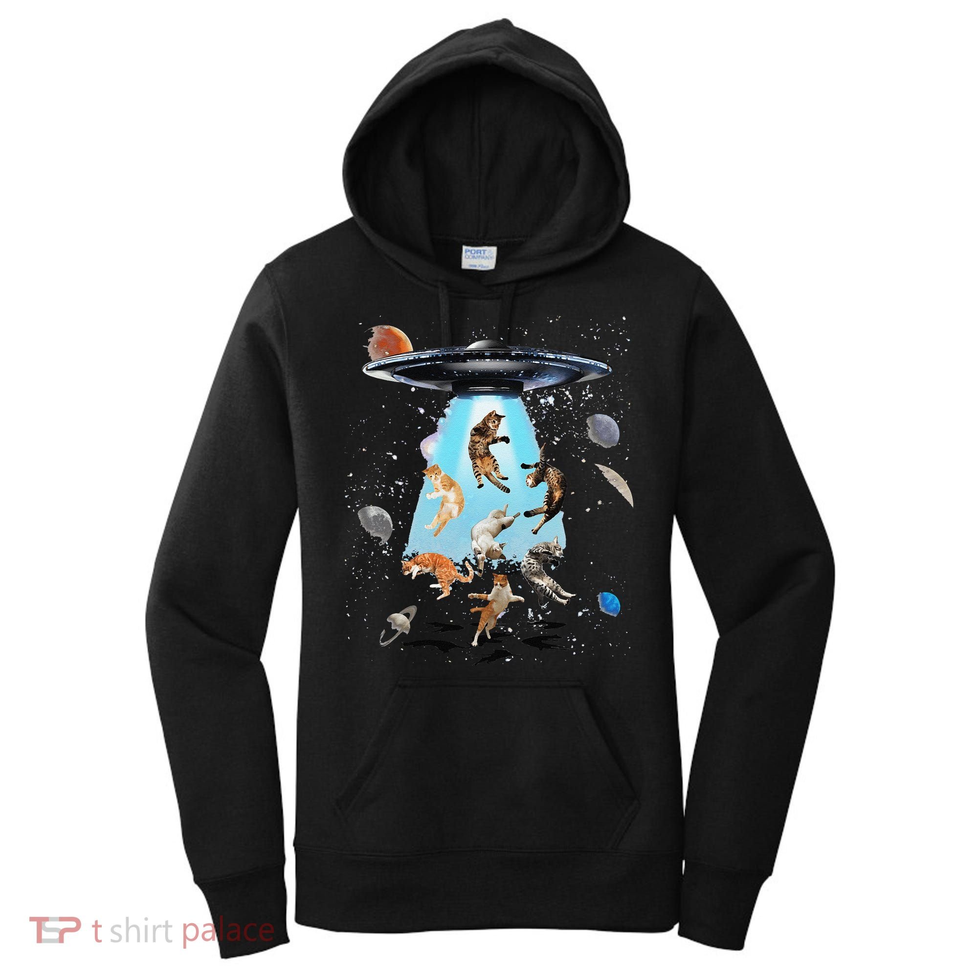Galaxy Cat Cat UFO Funny Cat Cat Graphic Cat Owner Women's Hoodie