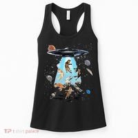 Galaxy Cat Cat UFO Funny Cat Cat Graphic Cat Owner Women's Tank Top thumb 0