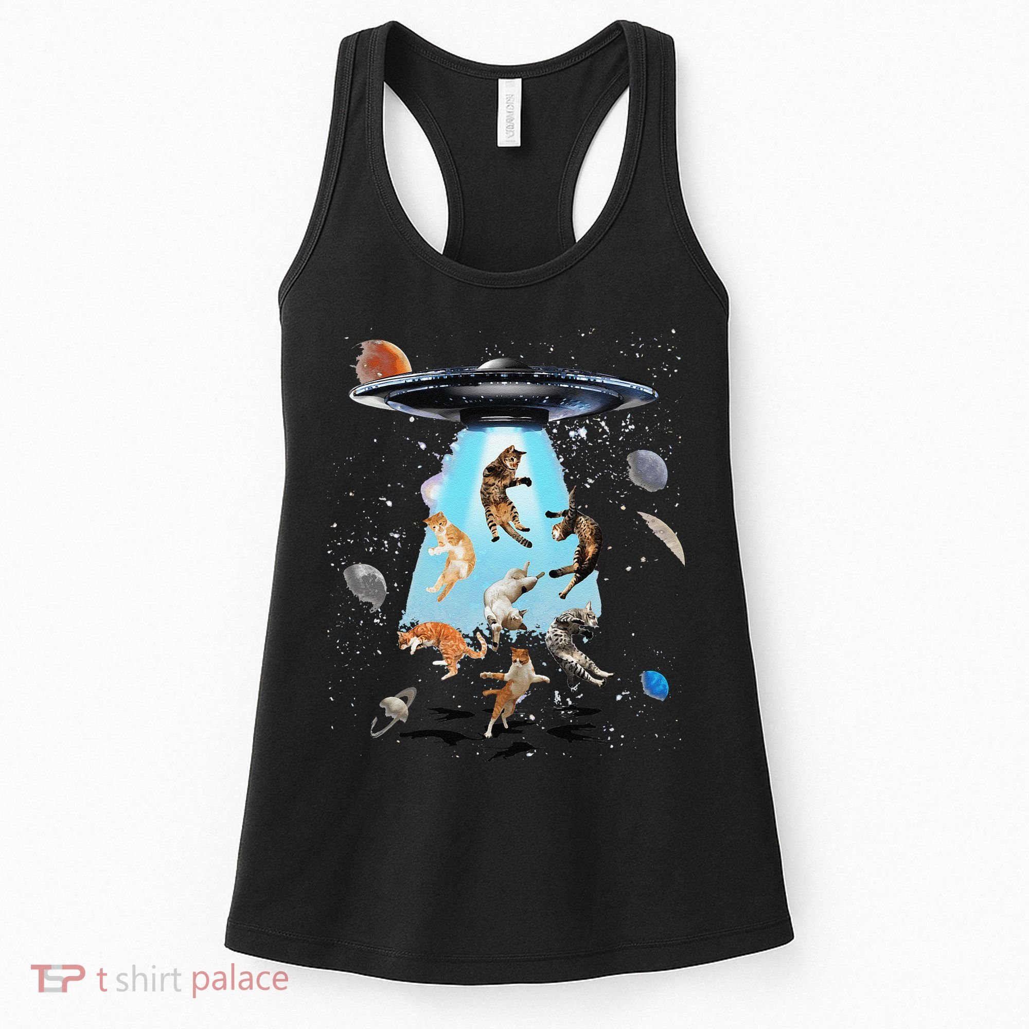 Galaxy Cat Cat UFO Funny Cat Cat Graphic Cat Owner Women's Tank Top