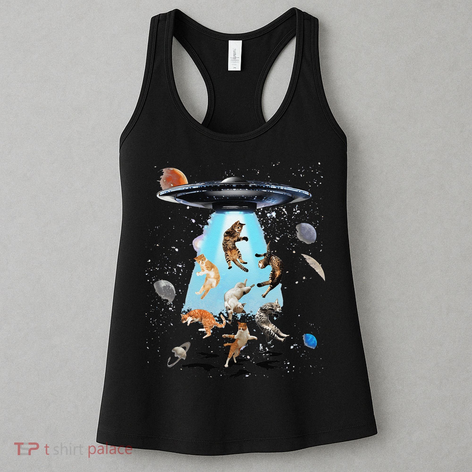 Galaxy Cat Cat UFO Funny Cat Cat Graphic Cat Owner Women's Tank Top