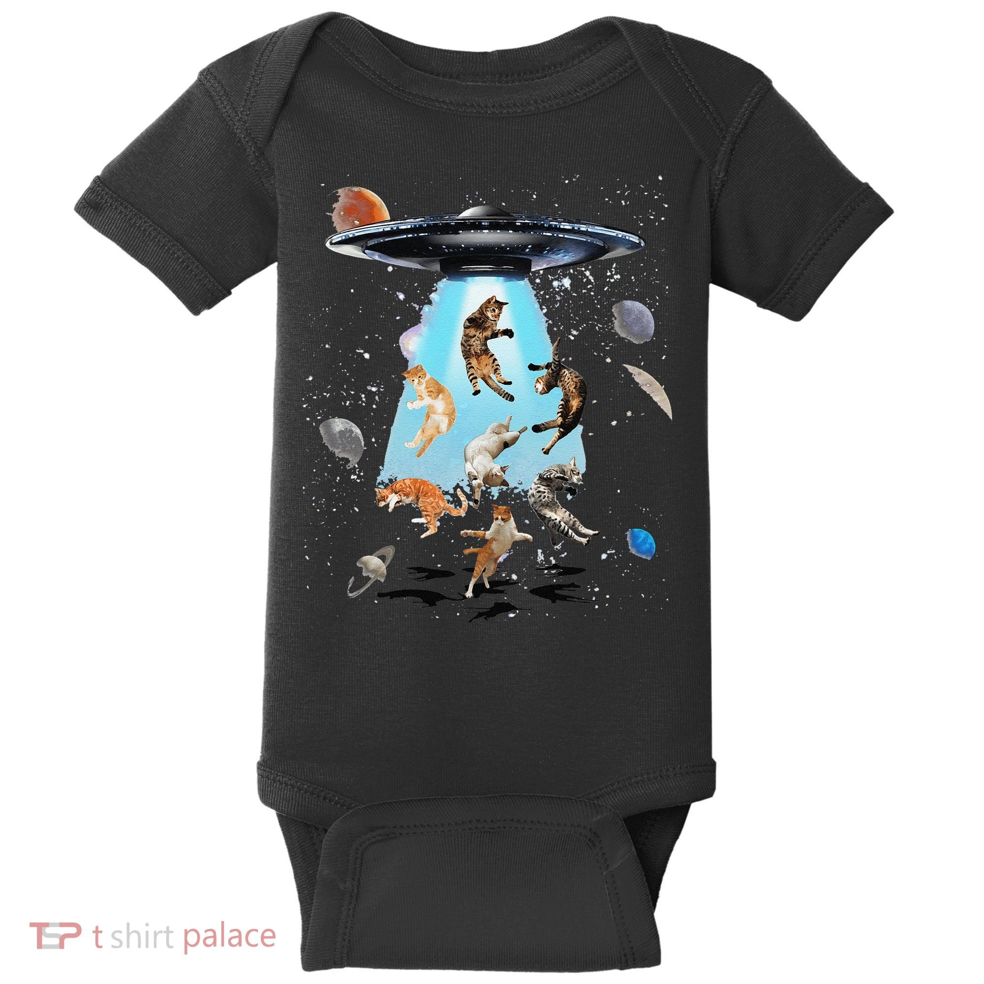 Galaxy Cat Cat UFO Funny Cat Cat Graphic Cat Owner Baby Bodysuit