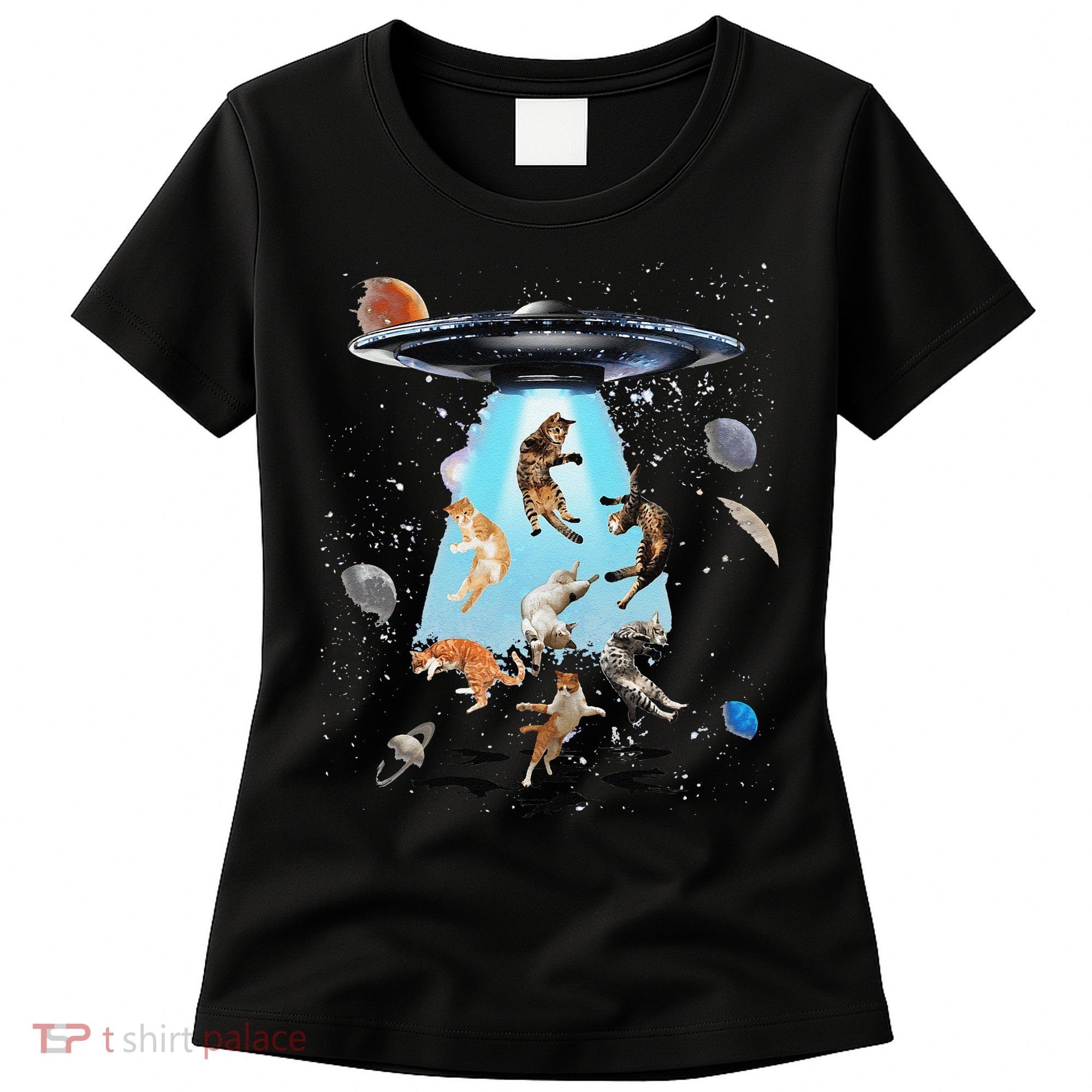 Galaxy Cat Cat UFO Funny Cat Cat Graphic Cat Owner Women's T-Shirt