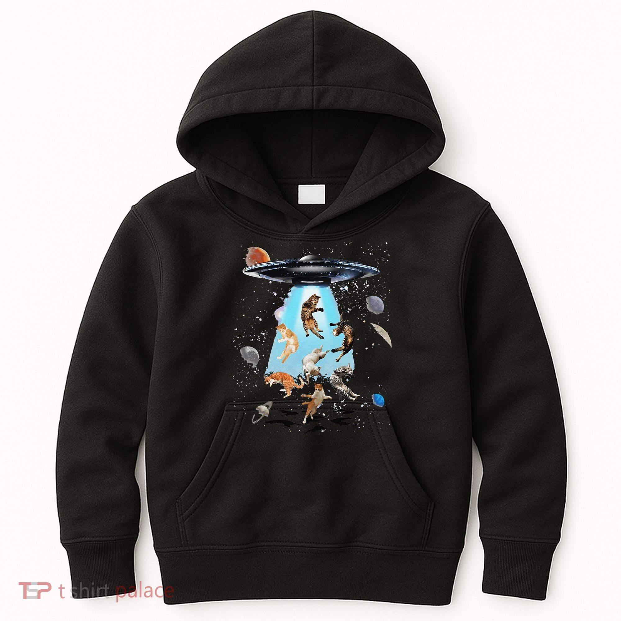 Galaxy Cat Cat UFO Funny Cat Cat Graphic Cat Owner Kids Hoodie