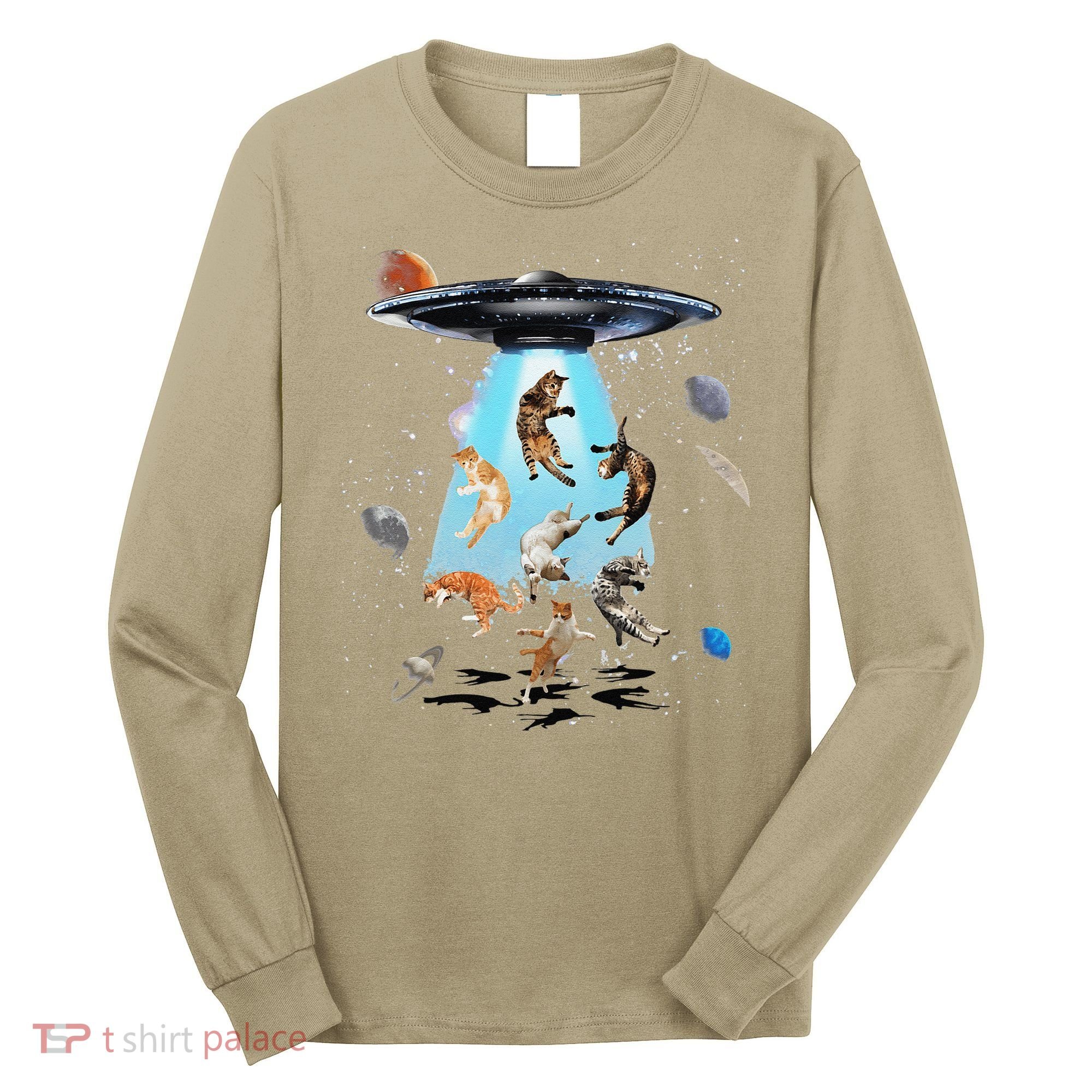 Galaxy Cat Cat UFO Funny Cat Cat Graphic Cat Owner Long Sleeve Shirt