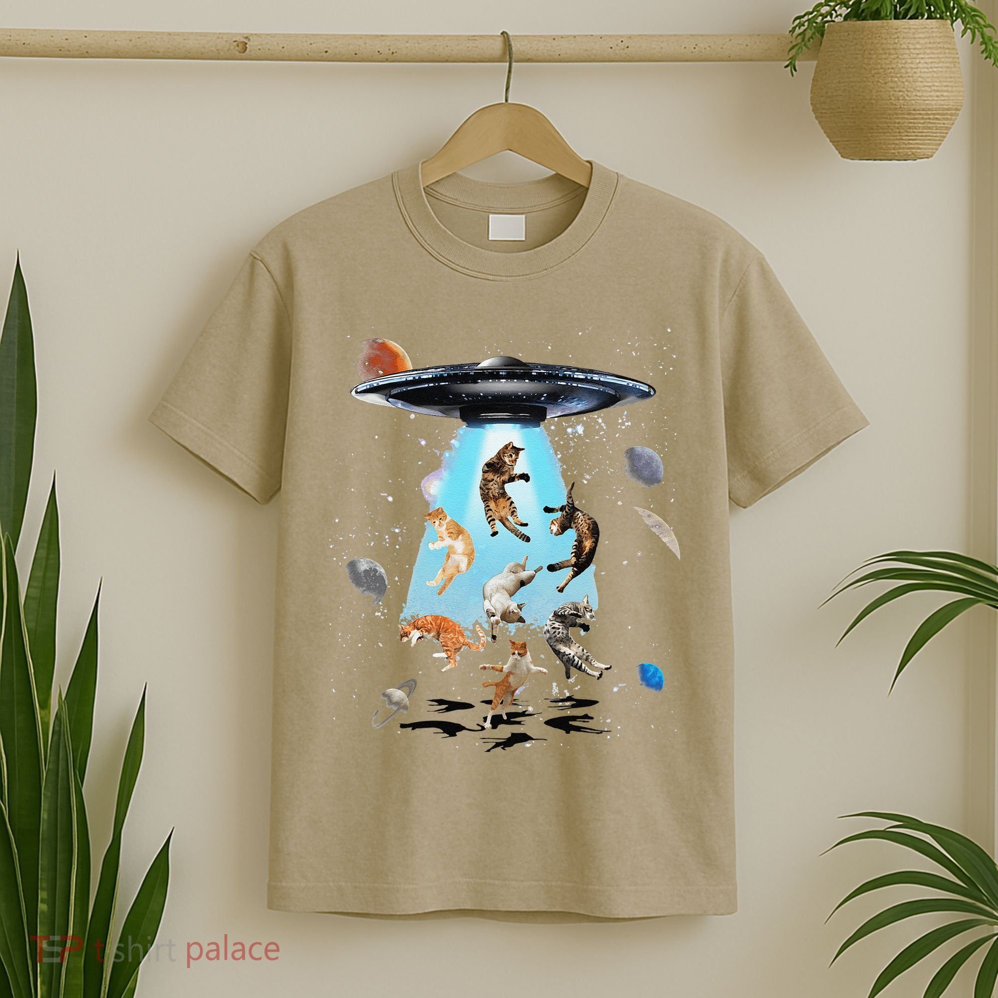 Galaxy Cat Cat UFO Funny Cat Cat Graphic Cat Owner T-Shirt