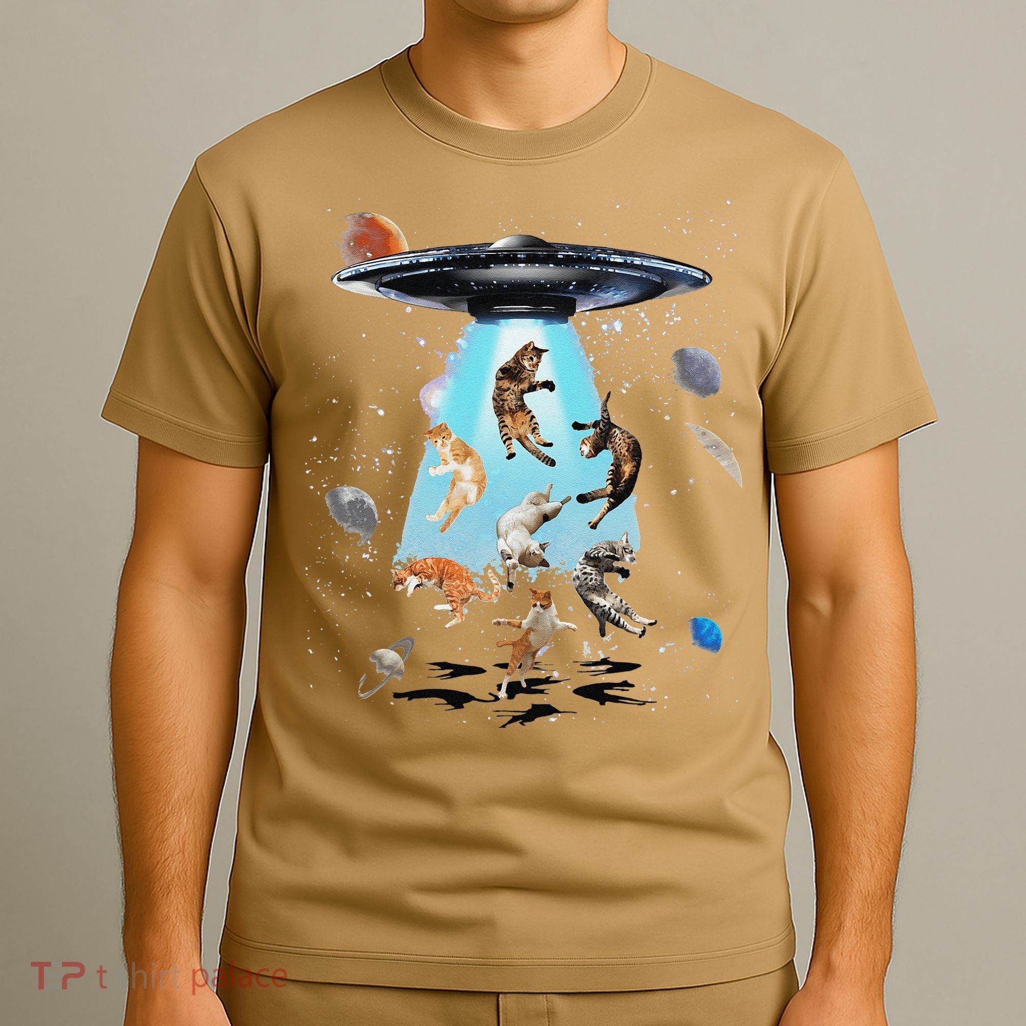 Galaxy Cat Cat UFO Funny Cat Cat Graphic Cat Owner T-Shirt