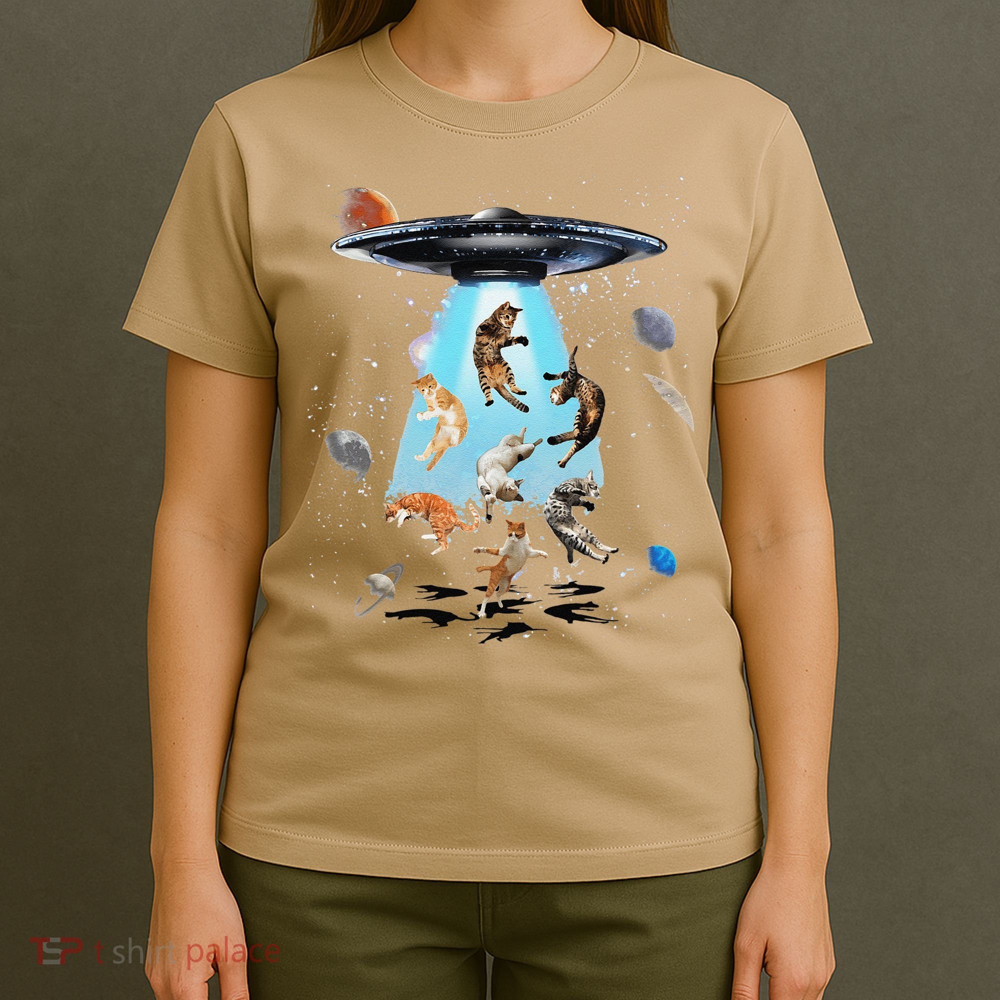 Galaxy Cat Cat UFO Funny Cat Cat Graphic Cat Owner T-Shirt