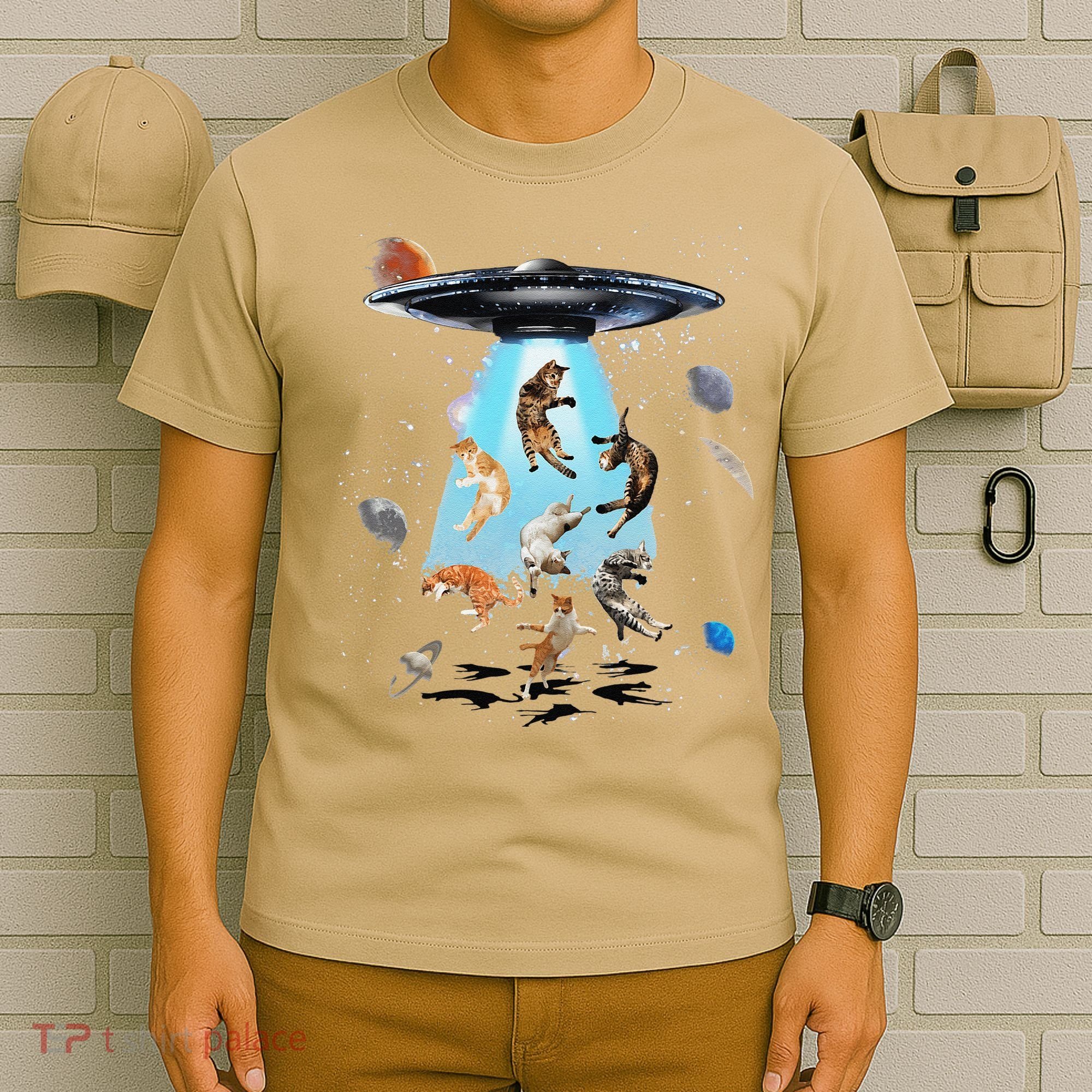 Galaxy Cat Cat UFO Funny Cat Cat Graphic Cat Owner T-Shirt