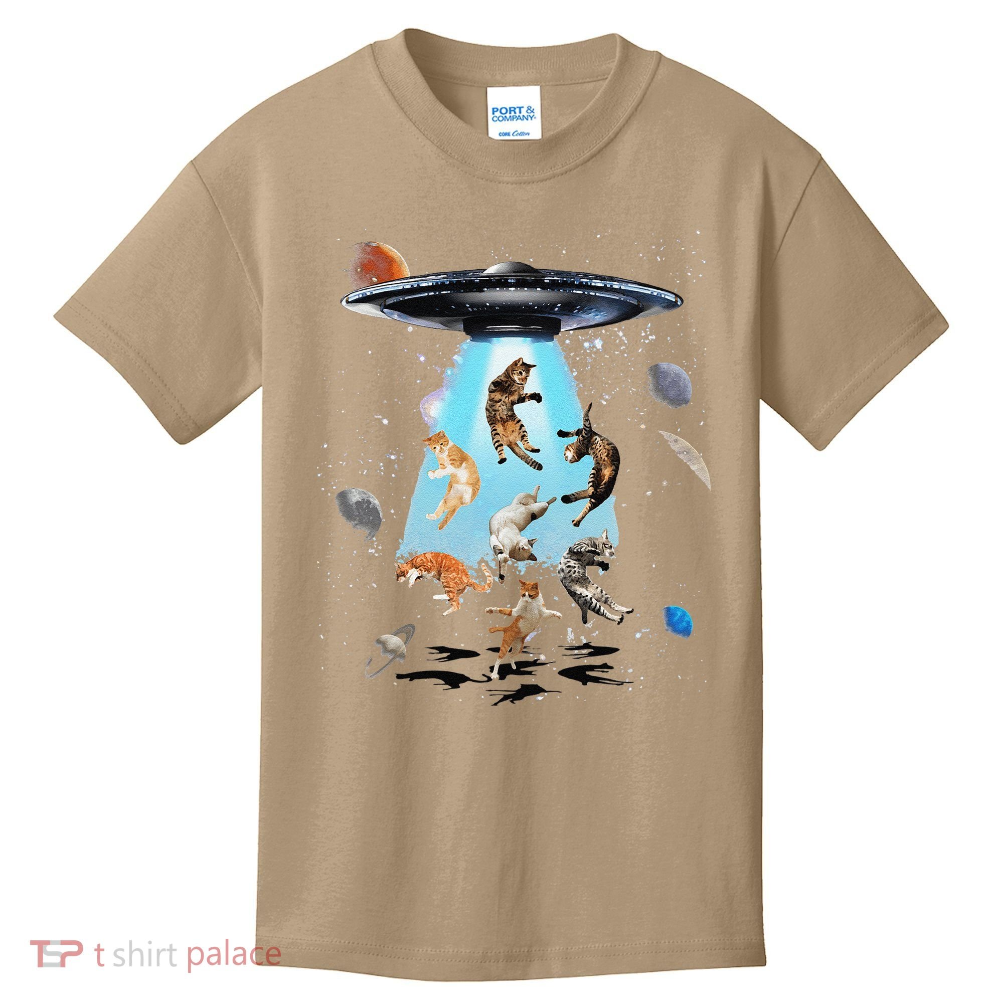 Galaxy Cat Cat UFO Funny Cat Cat Graphic Cat Owner Kids T-Shirt