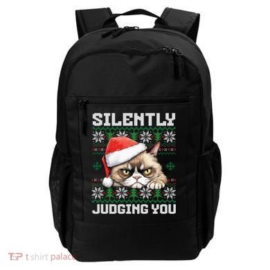 Grumpy Christmas Cat Ugly Silently Judging You Cat Gift Backpack