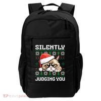 Grumpy Christmas Cat Ugly Silently Judging You Cat Gift Backpack thumb 0