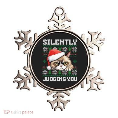 Grumpy Christmas Cat Ugly Silently Judging You Cat Gift Ornament