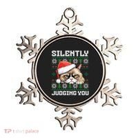 Grumpy Christmas Cat Ugly Silently Judging You Cat Gift Ornament thumb 0