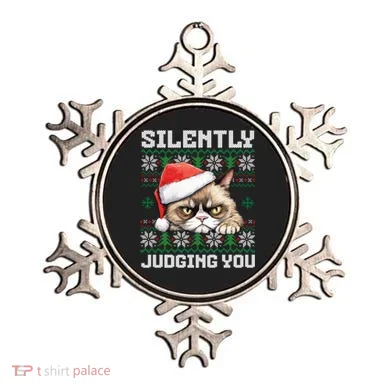 Grumpy Christmas Cat Ugly Silently Judging You Cat Gift Ornament