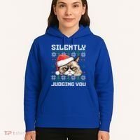Grumpy Christmas Cat Ugly Silently Judging You Cat Gift Hoodie thumb 5