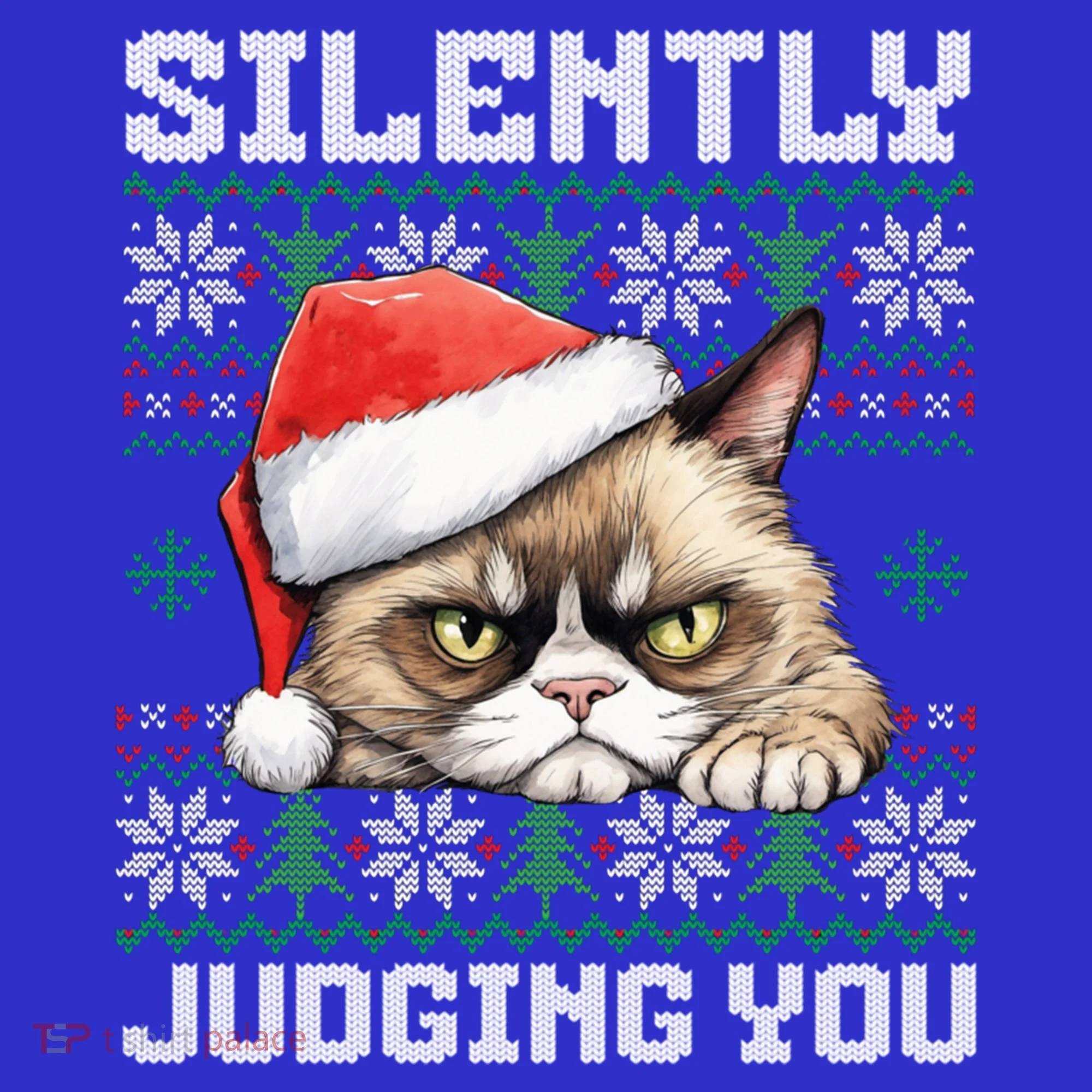 Grumpy Christmas Cat Ugly Silently Judging You Cat Gift Sweatshirt